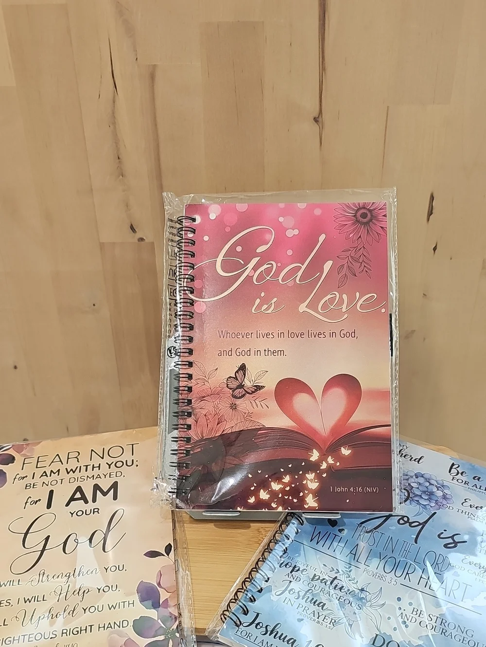 God Is Love Pink Inspirational Spiral Journal